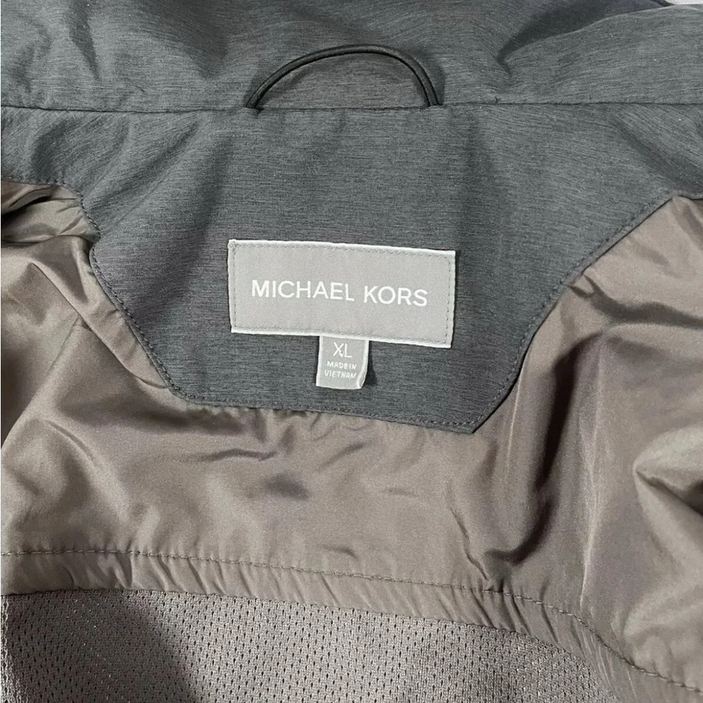 Michael Kors Mens Zip Up Jacket Size XL Dark Gray Pocket Extra Large